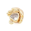 Brass Micro Pave Cubic Zirconia Charms ZIRC-P122-01A-G01-2