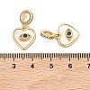 Brass Micro Pave Clear & Blue Cubic Zirconia European Dangle Charms KK-P345-35G-3