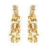 Brass Pave Cubic Zirconia Stud Earrings for Women FS-WG60684-01-4