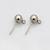 Non-Tarnish 304 Stainless Steel Stud Earring Findings STAS-N019-19-6mm-1