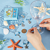 Beach Ocean Theme Alloy Wine Glass Charms AJEW-SC0002-41-3