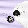 Natural Obsidian & 304 Stainless Steel Hoop Earrings for Women EJEW-G475-04P-03-3