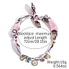 Alloy Enamel & Rhinestone & Resin & Acrylic Bees Pendant Printed Cloth Scarf Necklaces for Women FS-WG8696E-02-1