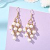 304 Stainless Steel & Natural Cultured Freshwater Pearl Beads Cluster Chandelier Earrings for Women EJEW-JE07467-1