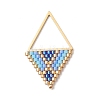 Glass Seed Bead & 304 Stainless Steel Pendants PALLOY-MZ01309-01-1
