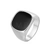 Square Titanium Steel Enamel Finger Rings for Men FS-WG78CFC-03-2