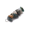 3Pcs Natural Labradorite & Moss Agate & Obsidian Chip Beaded Constellation Pendants PALLOY-JF03043-10-5