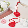 PU Leather Heart Pendant Decorations HJEW-CL0001-12A-4
