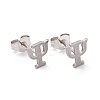 304 Stainless Steel Greek Letter Psi Stud Earrings EJEW-G318-04P-1