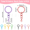 36Pcs 9 Colors Spray Painted Iron Keychain Swivel Clasps FIND-AR0004-01-2
