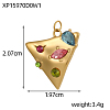 304 Stainless Steel Micro Pave Colorful Cubic Zirconia Pendants CU-OY002-11G-2