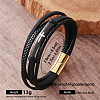 Vintage 304 Stainless Steel Braided Imitation Leather Multi-Strand Bracelets with Magnetic Clasps for Men QX2035-4-1