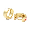 Brass Enamel Hoop Earrings KK-P205-08G-01-3