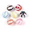 UV Plating Opaque Acrylic Beads OACR-T028-12mm-65-1