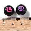 Spray Printed Opaque Acrylic European Beads SACR-P031-09B-3