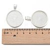 Flat Round Alloy Pendant Cabochon Settings LS-PALLOY-A15654-S-NF-3