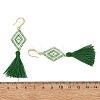 Glass Seed Beads & Brass Dangle Earrings for Women EJEW-MZ00800-01-5