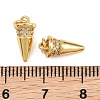 Brass Micro Pave Clear Cubic Zirconia Charms KK-Q085-02F-G-3