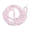 Electroplate Opaque Solid Color Glass Beads Strands EGLA-N002-42-01-2
