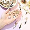 12Pcs 12 Styles Alloy Enamel Cat Shape Pendant Decorations HJEW-YW00488-4