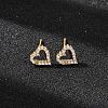 Brass Micro Pave Cubic Zirconia Stud Earrings for Women EJEW-F418-21G-1