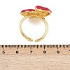 Brass Enamel Adjustable Cuff Rings for Women RJEW-G357-01I-5