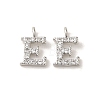 Initial Letter Brass Micro Pave Cubic Zirconia Pendants ZIRC-F008-E-1