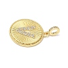 Brass Micro Pave Clear Cubic Zirconia Pendants KK-L253-17G-V-2