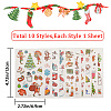 Christmas Theme Pattern Removable Temporary Water Proof Tattoos Paper Stickers AJEW-WH0347-01-2