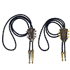 2Pcs 2 Styles Alloy Guitar Pendant Bolo Tie Lariat Necklaces NJEW-GA0001-20-1
