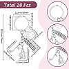 20Pcs Alloy Musical Instruments & Musical Note Keychains KEYC-SC00035-2
