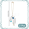 2Pcs Glass Bead & Natural Dyed Malaysia Jade & Natural Amazonite & Alloy Pendant Decorations HJEW-DC00168-3