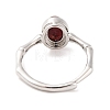 Oval Natural Mixed Stone Adjustable Rings RJEW-Q817-04P-4