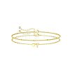2Pcs 2 Styles Brass Beaded Bracelets & Satellite Chains Bracelets for Women FS-WG4A116-19-1