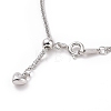Rhodium Plated 925 Sterling Silver Wheat Chains Necklace for Women STER-I021-02C-P-4