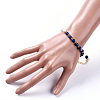 Natural Pearl & Natural Lapis Lazuli(Dyed) Beaded Bracelets BJEW-JB05153-04-4