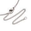 Brass Human Hug Pendant Necklace with 201 Stainless Steel Curb Chains for Women NJEW-I114-01B-4