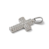 304 Stainless Steel Micro Pave Cubic Zirconia Pendants STAS-Z107-08P-16-2