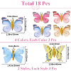 18Pcs 6 Styles Cloth Butterfly Alligator Hair Clip OHAR-GF0001-39-2