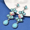 Alloy Synthetic Turquoise Dangle Stud Earrings EJEW-U053-05AS-3