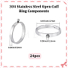 24Pcs 304 Stainless Steel Finger Ring Settings STAS-BBC0010-09A-2
