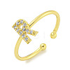 Rack Plating Brass Open Cuff Rings for Women RJEW-F162-02G-R-1