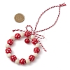 Wreath Wood Beads Pendant Decorations HJEW-TA00302-3