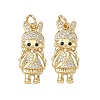 Brass Micro Pave Black Cubic Zirconia Pendants CU-CBA9AFC-01G-02-1