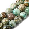 Natural Green Line Jasper  Beads Strands G-L639-A01-6mm-2
