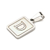 304 Stainless Steel Pave Natural White Shell Pendants STAS-S130-03P-D-2