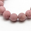 Natural Frosted Rhodonite Round Bead Strands LS-G-M064-6mm-04-2