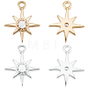 20Pcs 2 Colors Brass Clear Cubic Zirconia Charms FIND-BBC0002-16-1