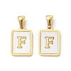 Ion Plating(IP) 304 Stainless Steel Pave Shell Pendants STAS-G327-01G-F-1