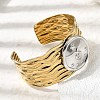 Hammered 304 Stainless Steel Cuff Bangles for Women BJEW-Z177-01GP-02-2